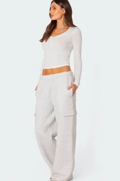 Wide Leg Cargo Sweatpants