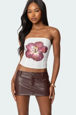 Wild Blossom Lace Up Mesh Corset