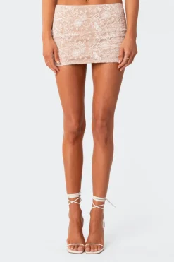 Wispy Lace Mini Skirt