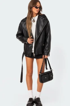 Wrenley Oversized Faux Leather Jacket