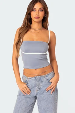 Yang Contrast Strap Tank Top