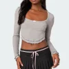 Yara Ribbed Ruffle Hem Top
