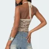 Zebra Printed Halter Top