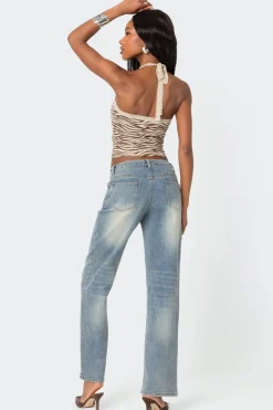 Zebra Printed Halter Top