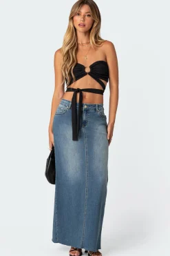 Zia Ribbed Ring Tie Crop Top