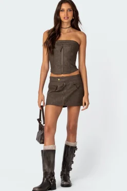 Ziva Faux Leather Mini Skirt
