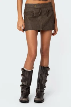 Ziva Faux Leather Mini Skirt