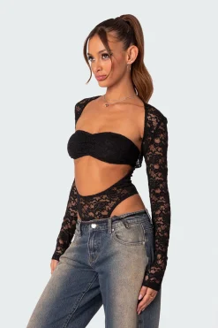 Zoey Sheer Lace Two Piece Bodysuit