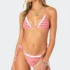 Zora Striped Triangle Bikini Top